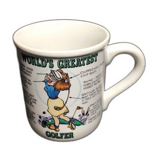 Golfer "World's Greatest" Coffee Cup/Mug Ceramic Decorative Graphic White